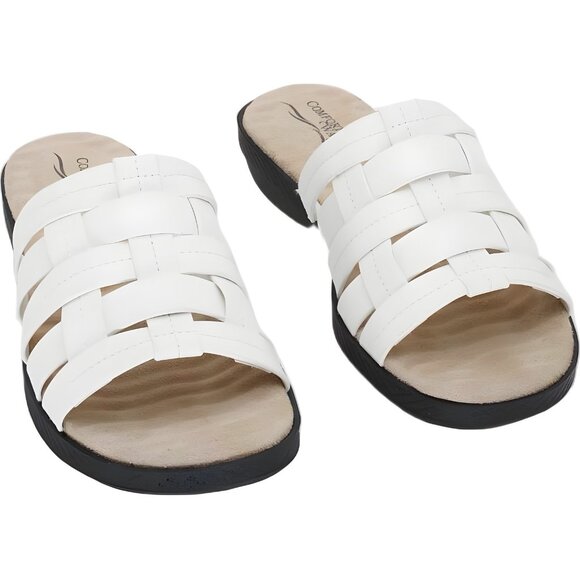 Easy Street Maha white comfort slide sandals for women casual US 7M - Picture 1 of 6
